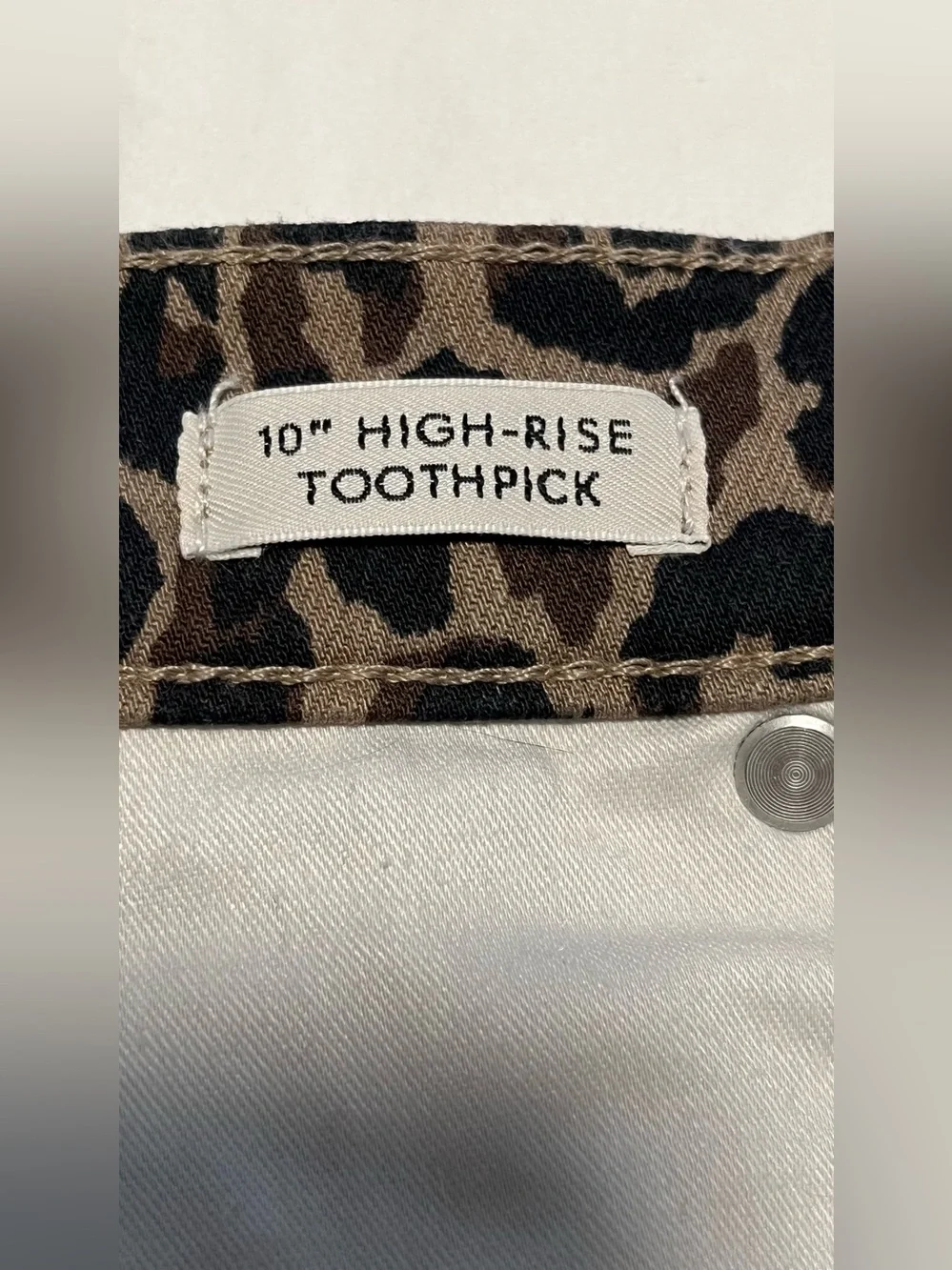 Women’s J- CREW 10” HIGH- RISE TOOTHPICK Animal Print Skinny Jeans Size 29 - Picture 4 of 11